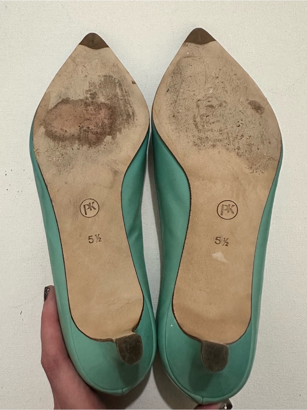 Peter Kaiser Teal Gradient Patent Pointed-Toe Pumps Party Formal Sz 8 US/5.5 UK - Picture 14 of 15